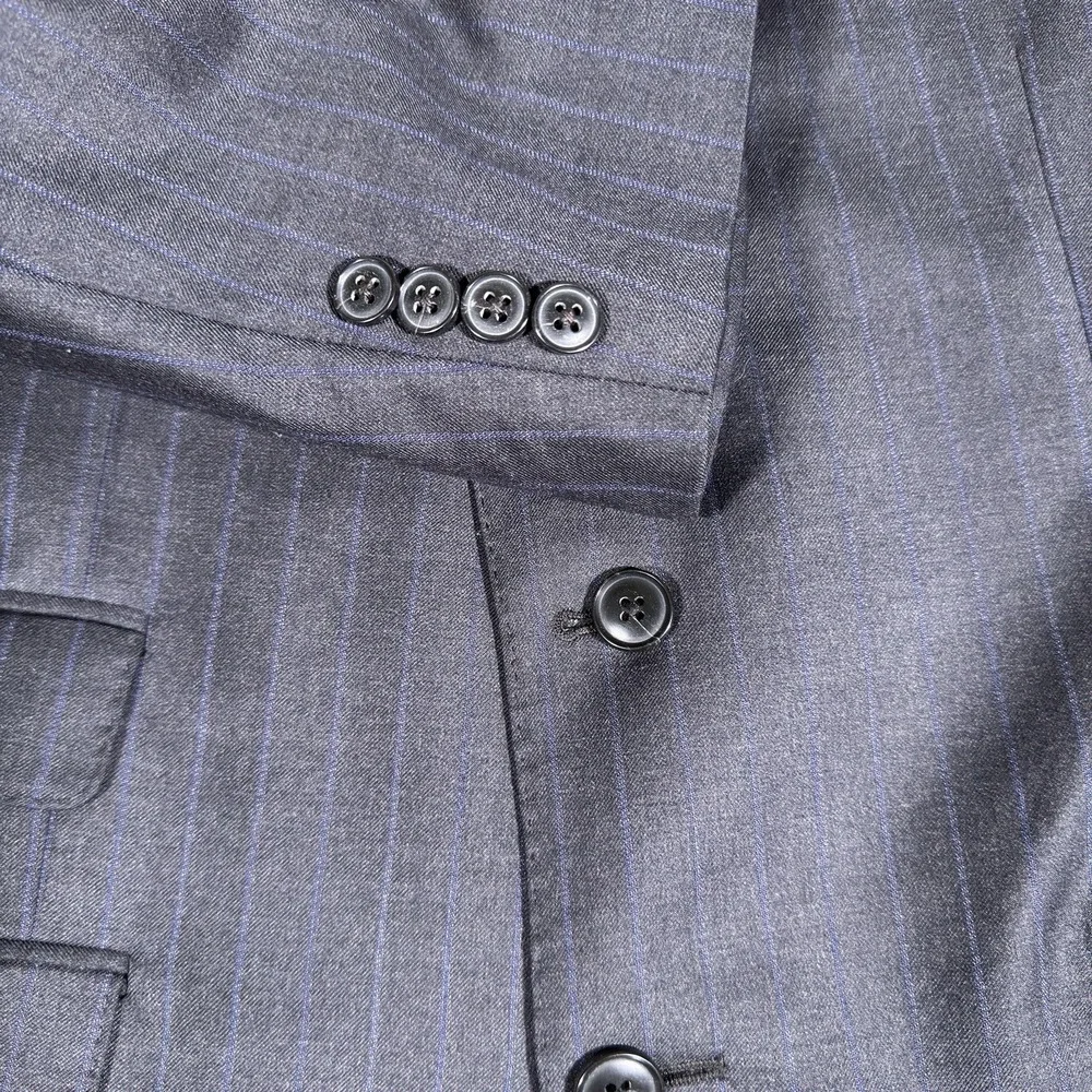 Jos A Bank Reserve Blazer 42R Navy Blue Pinstripe‎ Reda 1865 100% Wool Jacket
